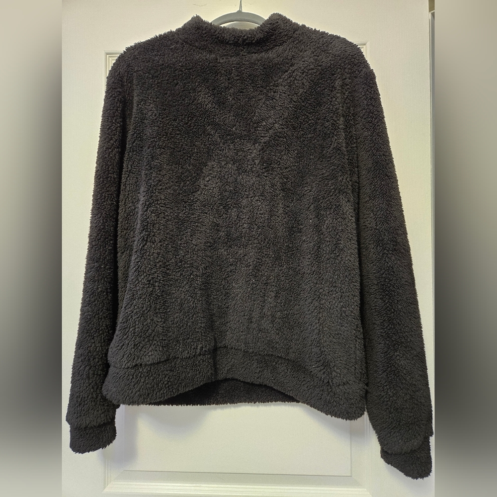 SHEIN Black Teddy Sherpa Jacket
